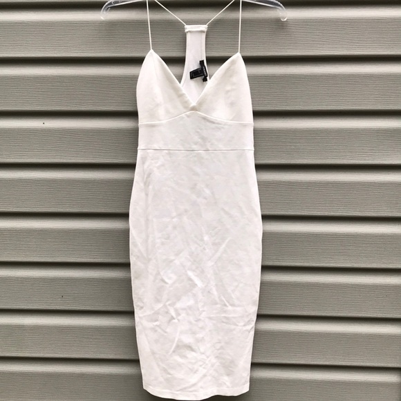 tight white midi dress